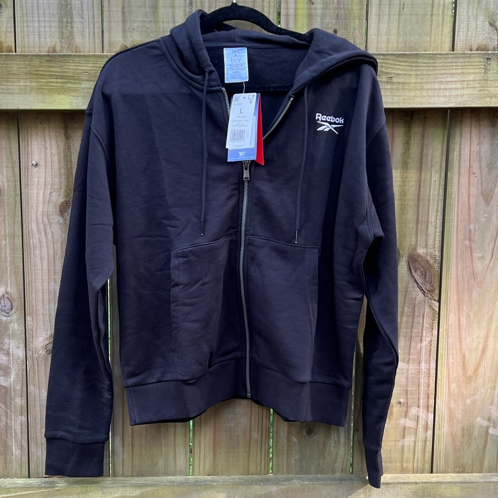 REEBOK Women’s Identity French Terry Zippered Hoodie Women’s Large NWT NEW